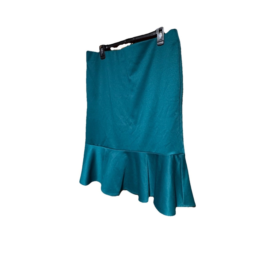 Bold Elements Skirt Ruffle Elastic Stretch Xl 27" Long NEW  Dark Teal